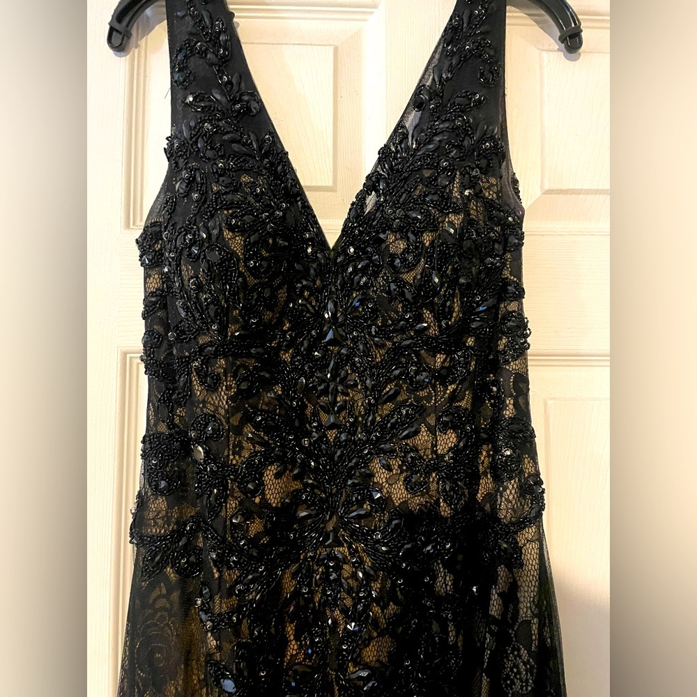Long black lace dress